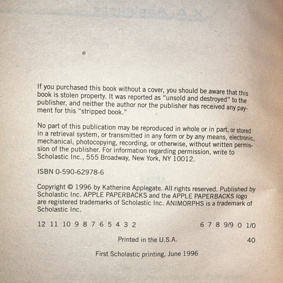 Vintage Animorphs children’s series- book #2 The Visitor - Picture 6 of 7